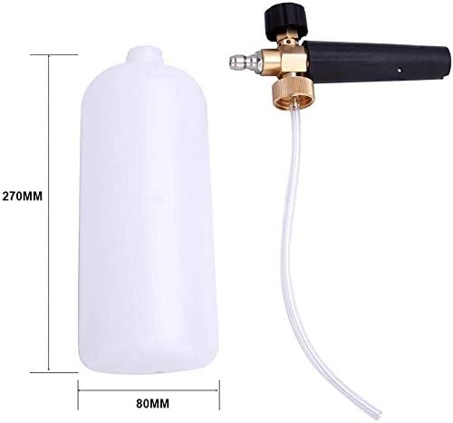 Snow Foam Lance 1/4" Quick Release Car Wash Foam Cannon Pot with Adjustable Nozzle, High Pressure Washer Soap Dispenser Bottle (1L)