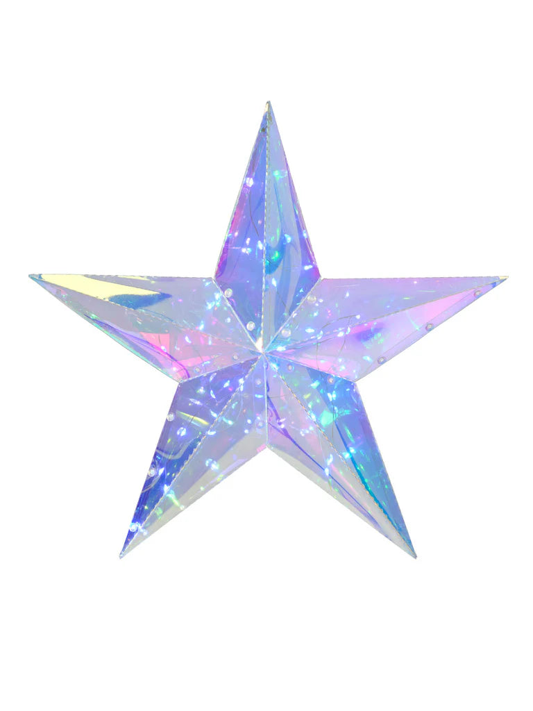 35cm Battery Christmas Dream Star LED Light Up Iridescent Hanging Decoration
