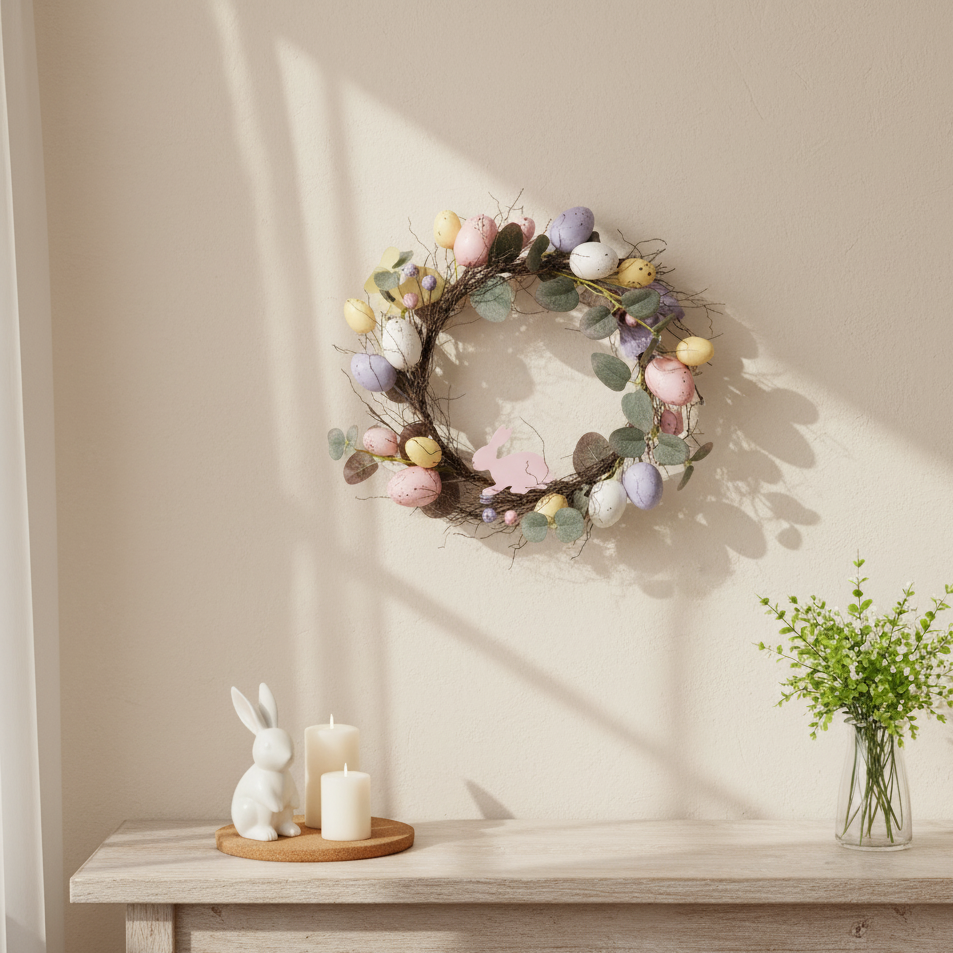ARTIFICIAL EASTER WREATH 35CM