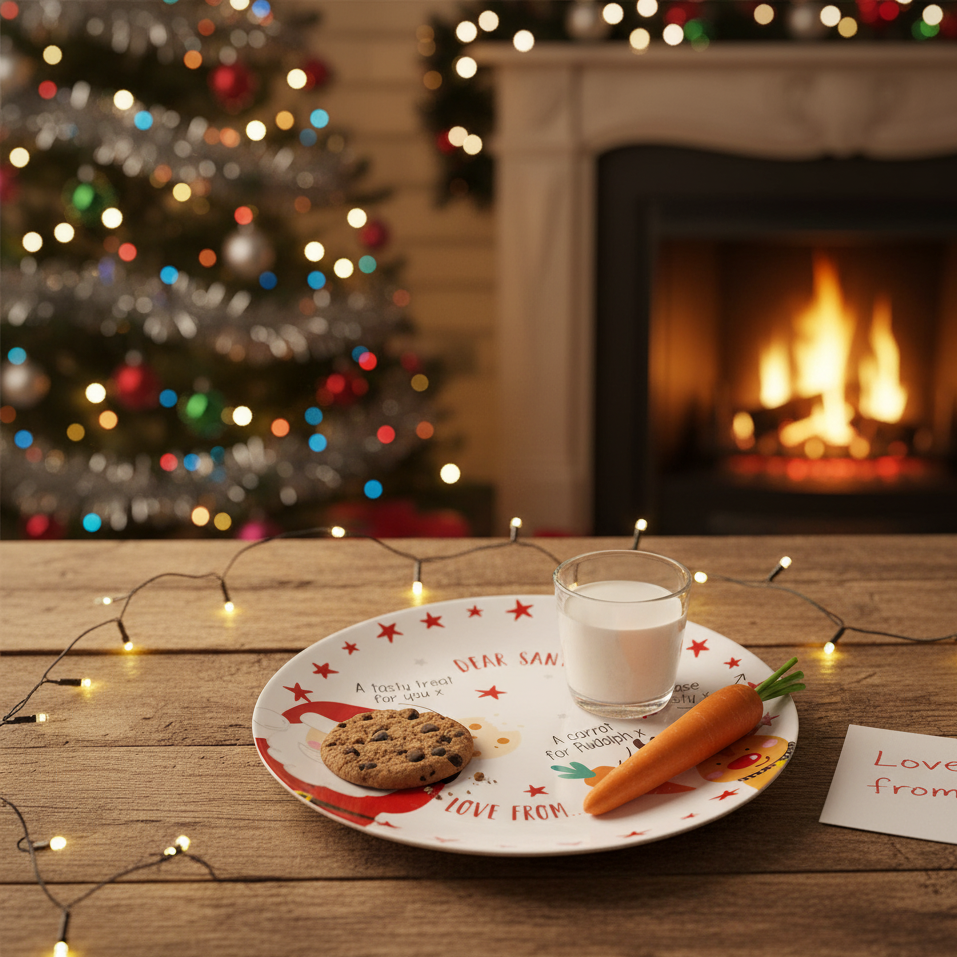 Christmas Eve Plate Santa and Friends
