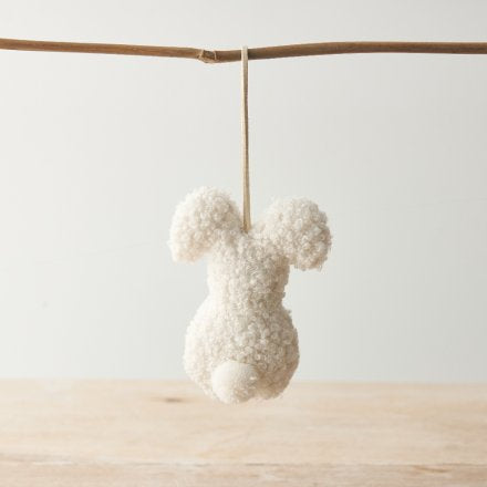 HANGING SHERPA BUNNIES 12CM X3