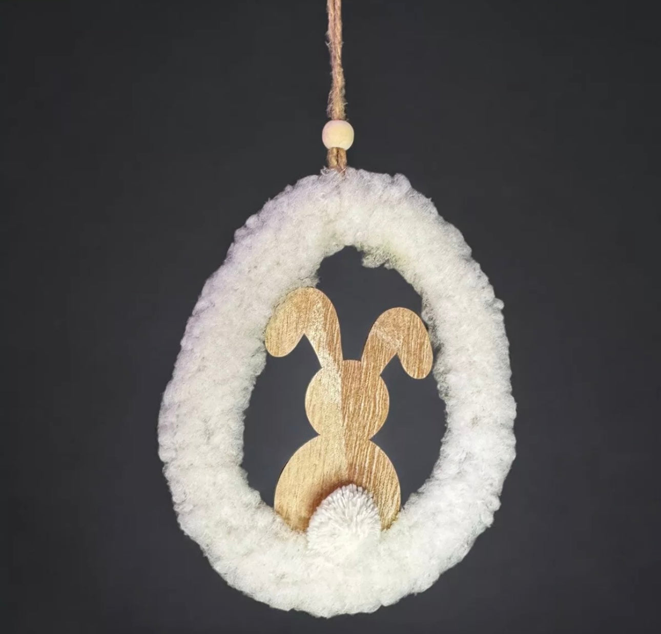 HANGING SHERPA BUNNY ORNAMENTS 14CM EASTER RABBIT TREE HANGERS