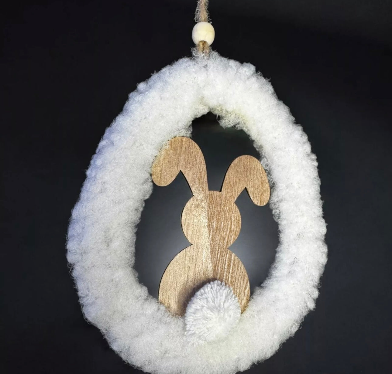 HANGING SHERPA BUNNY ORNAMENTS 14CM EASTER RABBIT TREE HANGERS