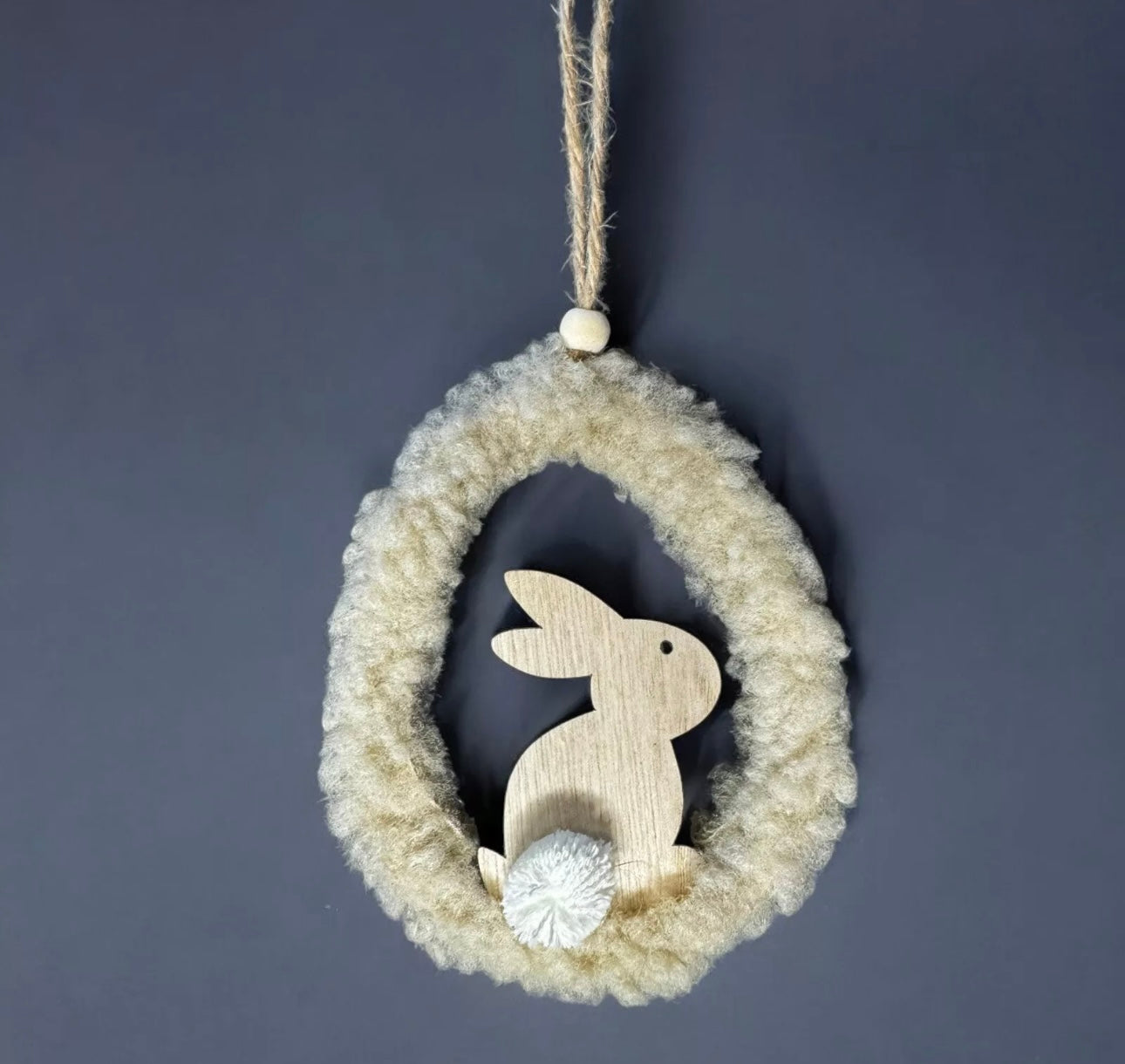 HANGING SHERPA BUNNY ORNAMENTS 14CM EASTER RABBIT TREE HANGER