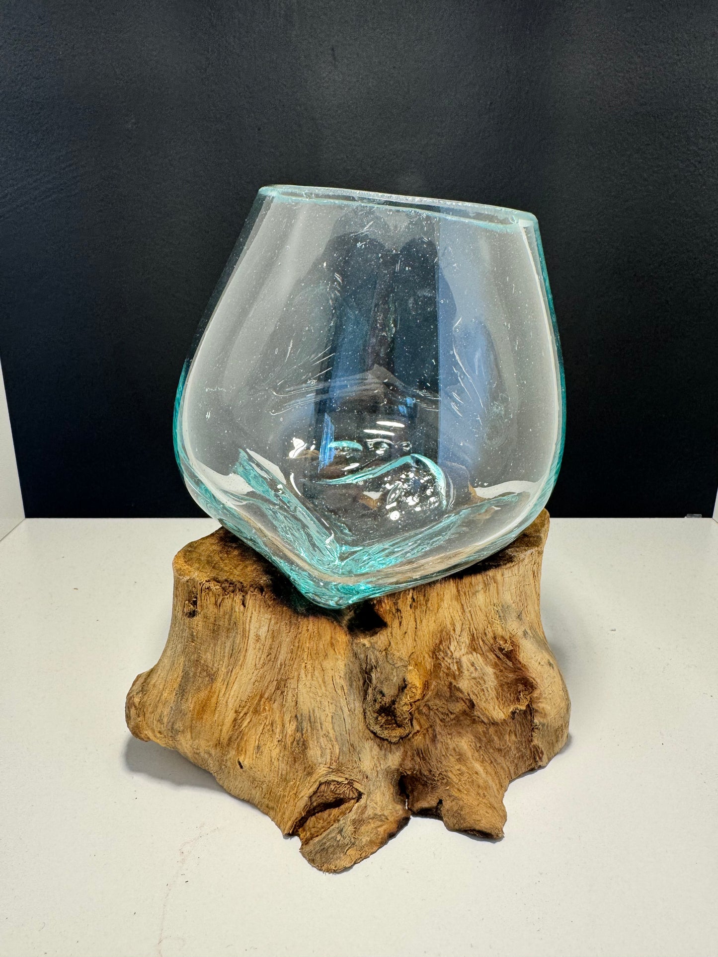 Molten Glass on Wood - Small Bowl
