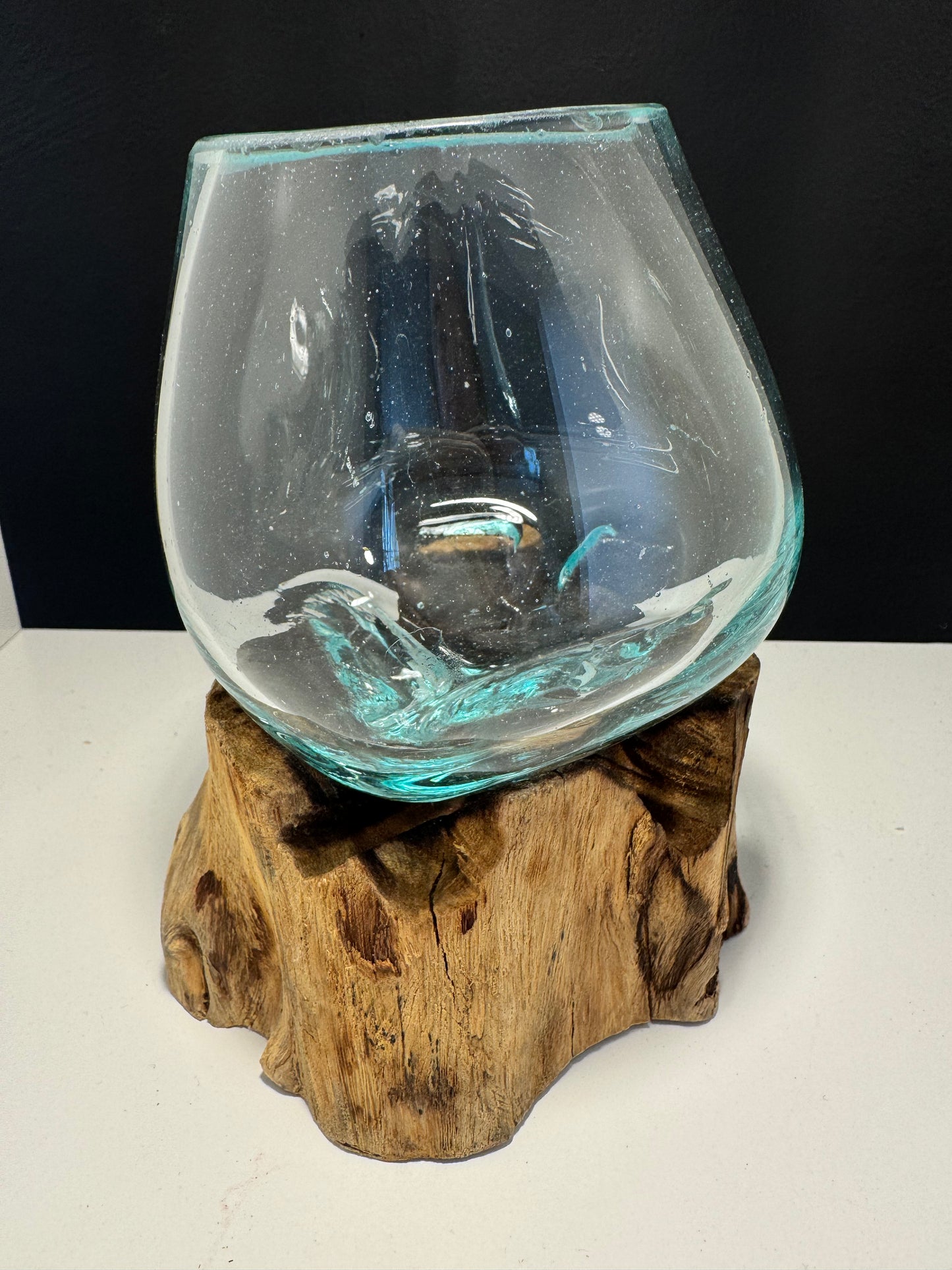Molten Glass on Wood - Small Bowl