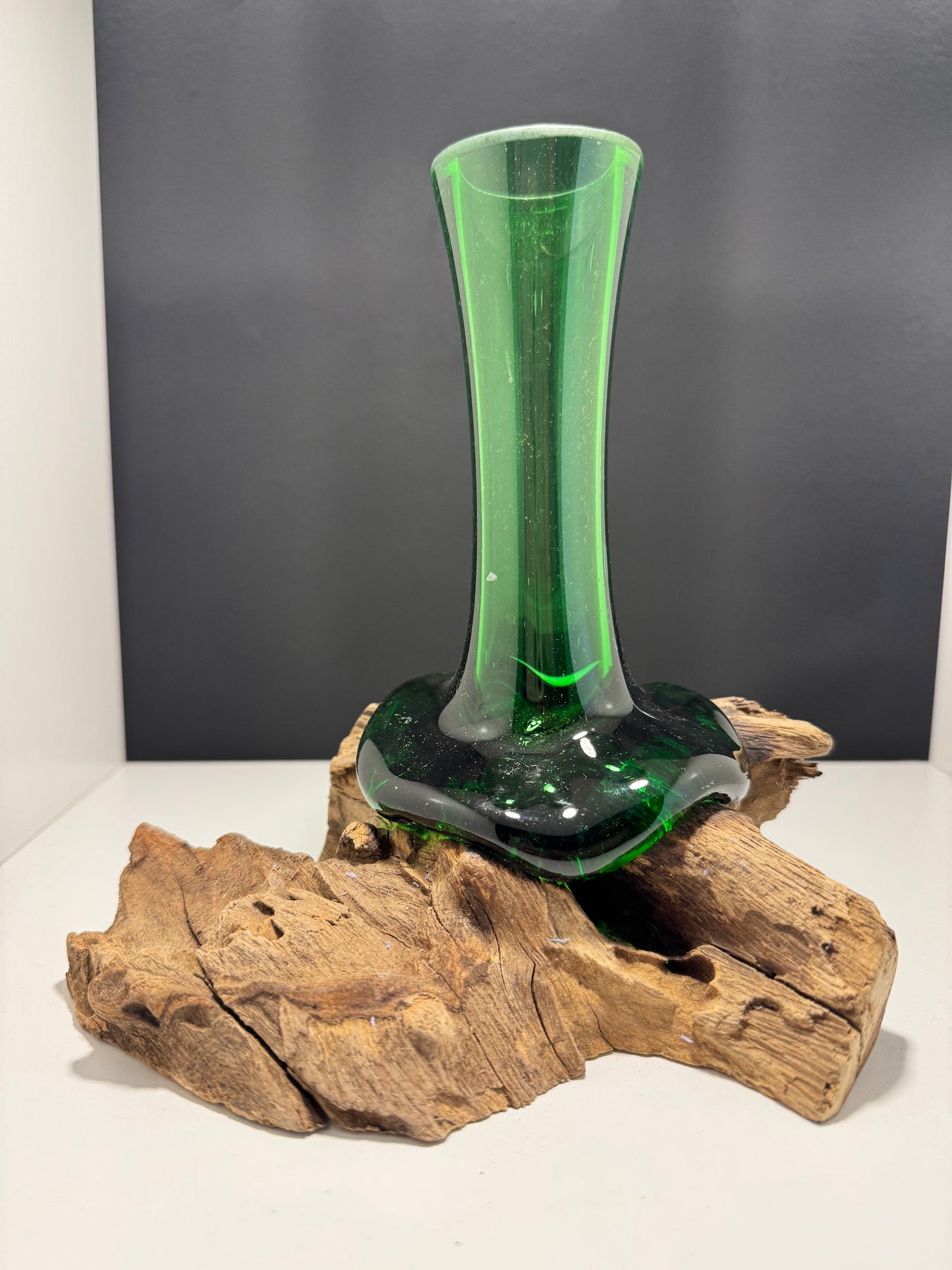 Recycled Beer Bottles - Flower Vase on Wood