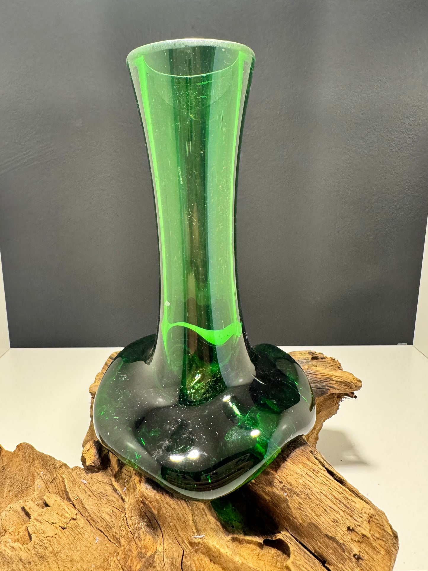 Recycled Beer Bottles - Flower Vase on Wood