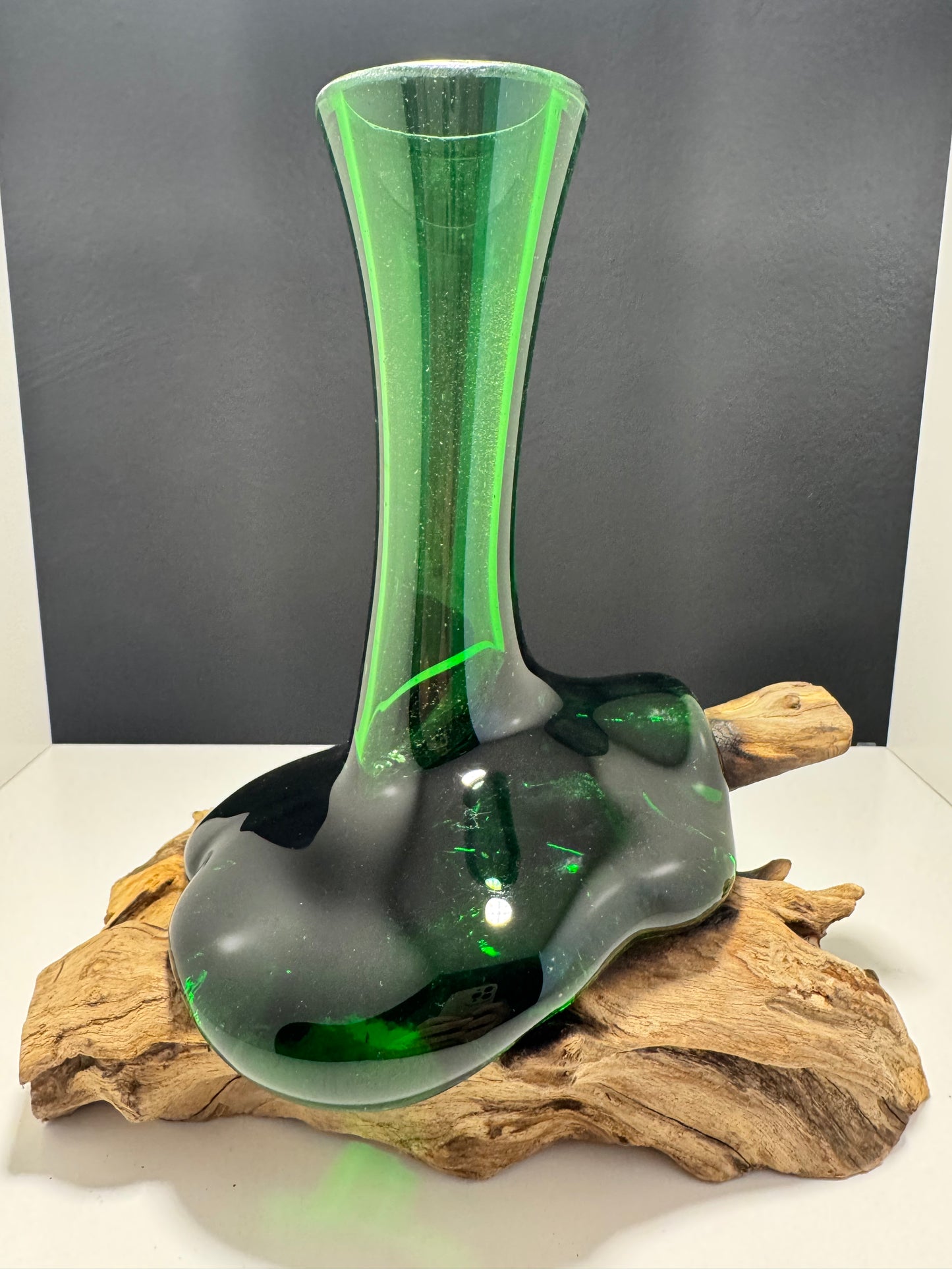 Recycled Beer Bottles - Flower Vase on Wood