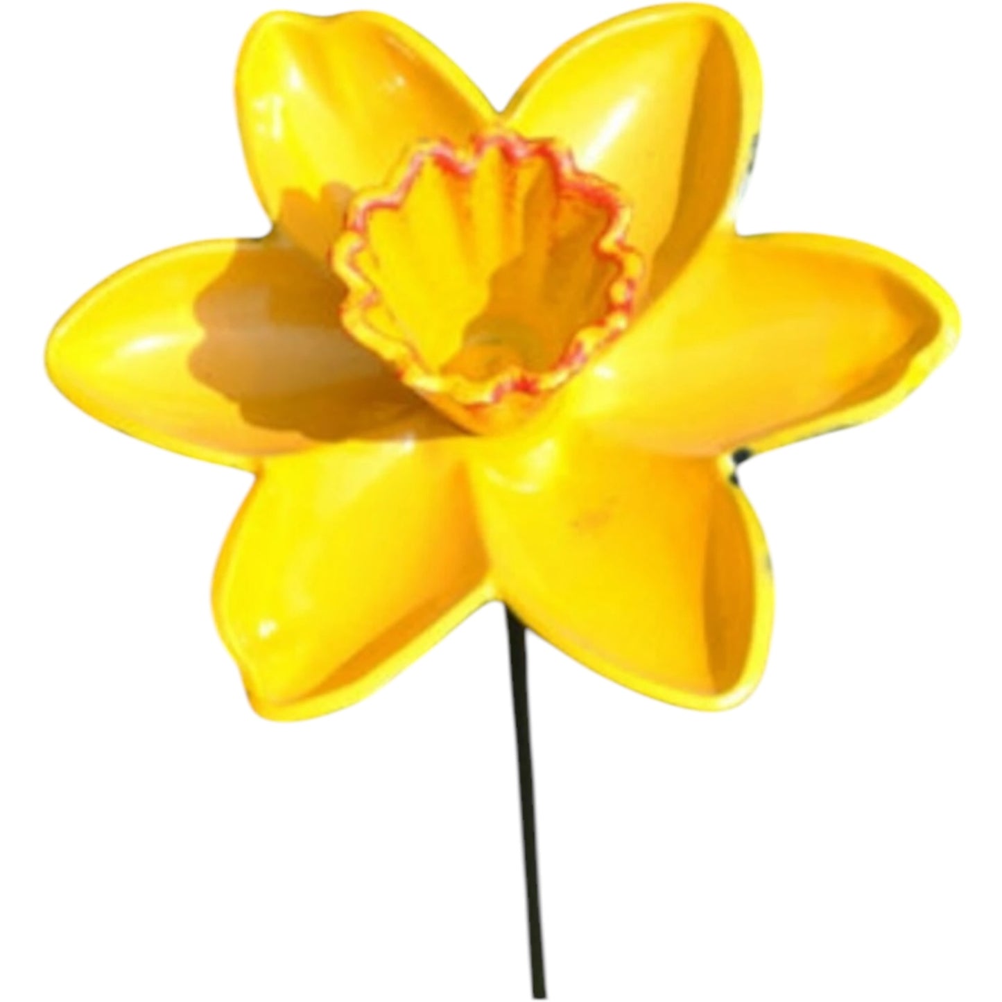 Small Daffodil Stake Bird Feeder Outdoor Cast Iron Garden Ornament 76cm