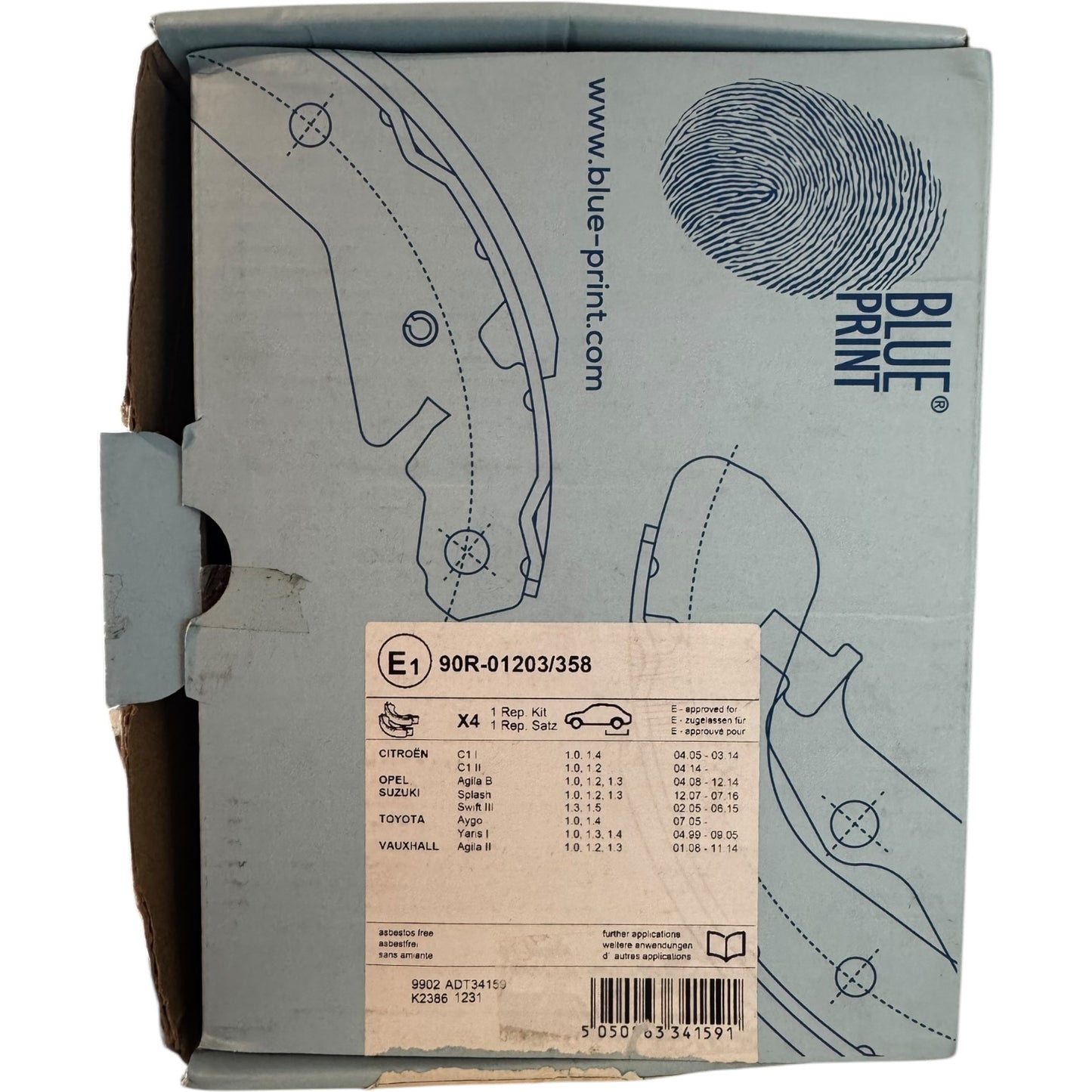 Genuine Blue Print Rear Brake Shoe Set - ADT34159