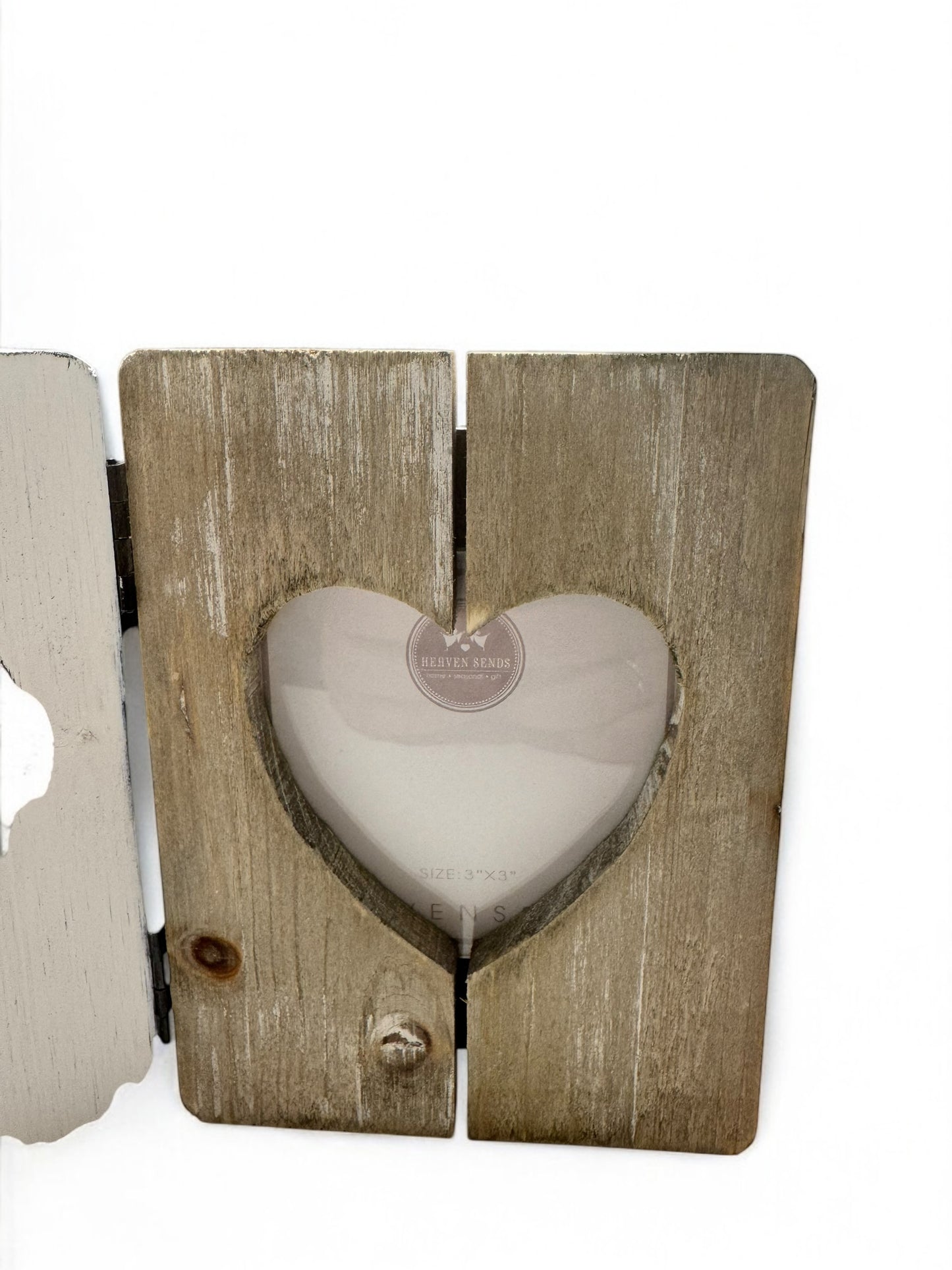 Wooden Double Heart Photo Frame, 15cm