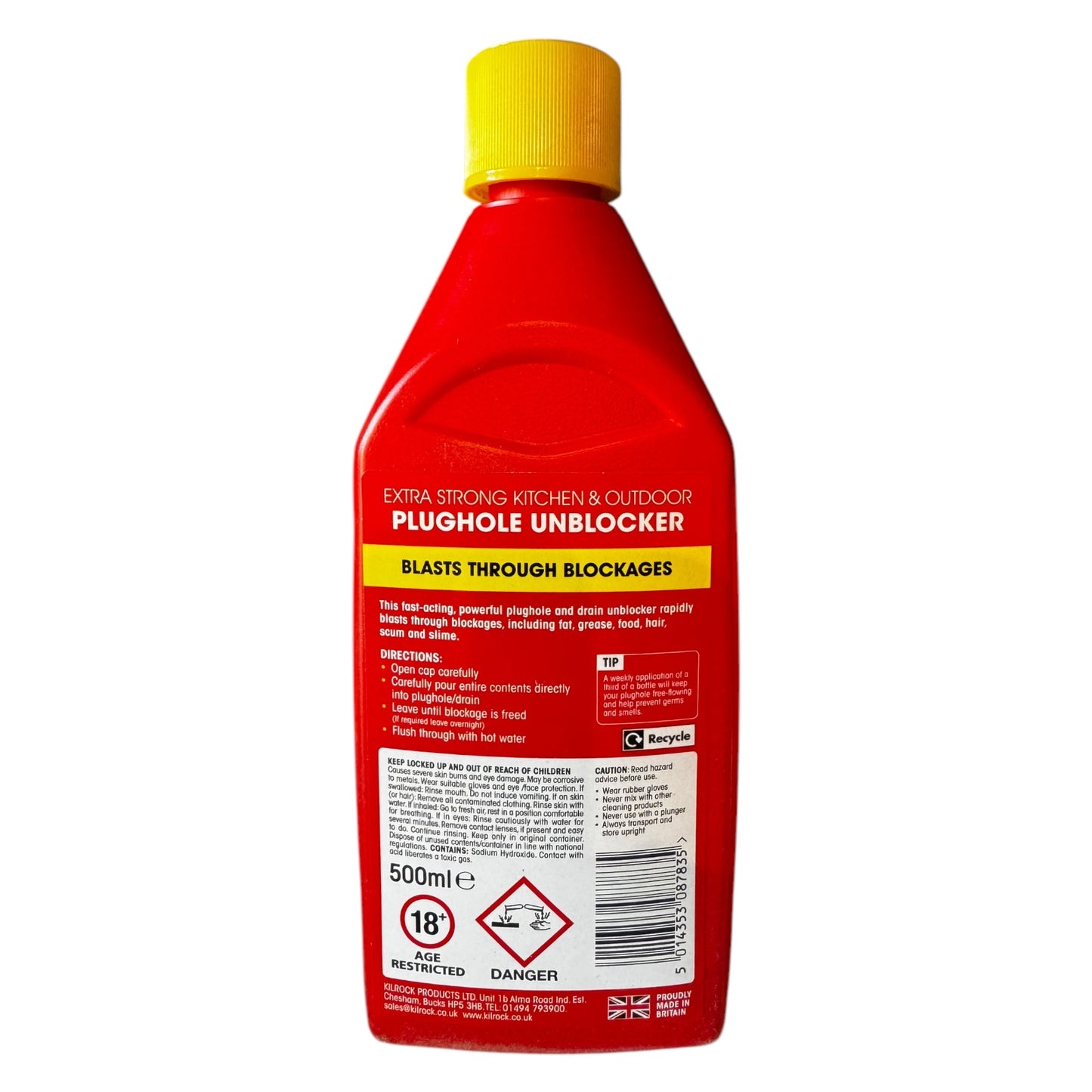 Kilrock Kil-block Original Plughole & Drain Unblocker 500ml Kb500