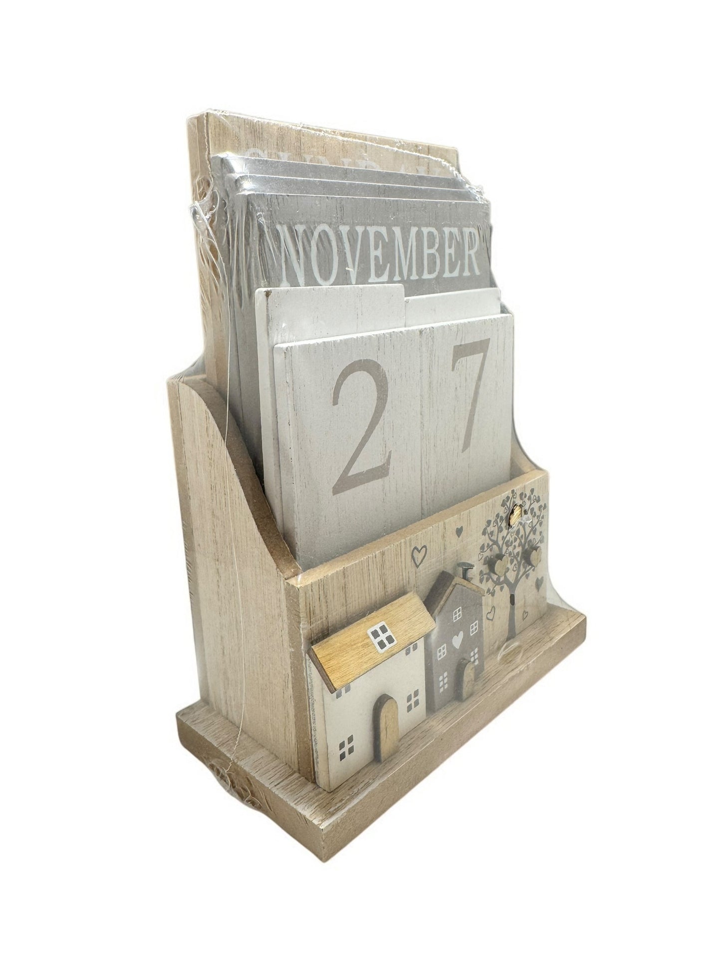 Wooden House and Tree Calendar