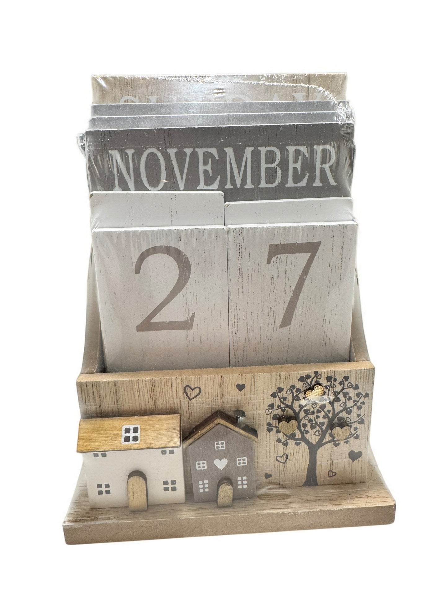 Wooden House and Tree Calendar
