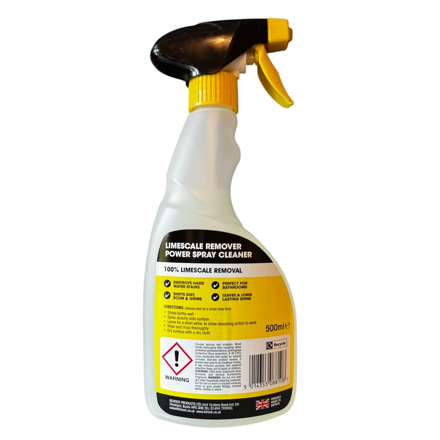 Kilrock Limescale Remover Power Spray Cleaner 500ml Multi-Purpose and Powerful