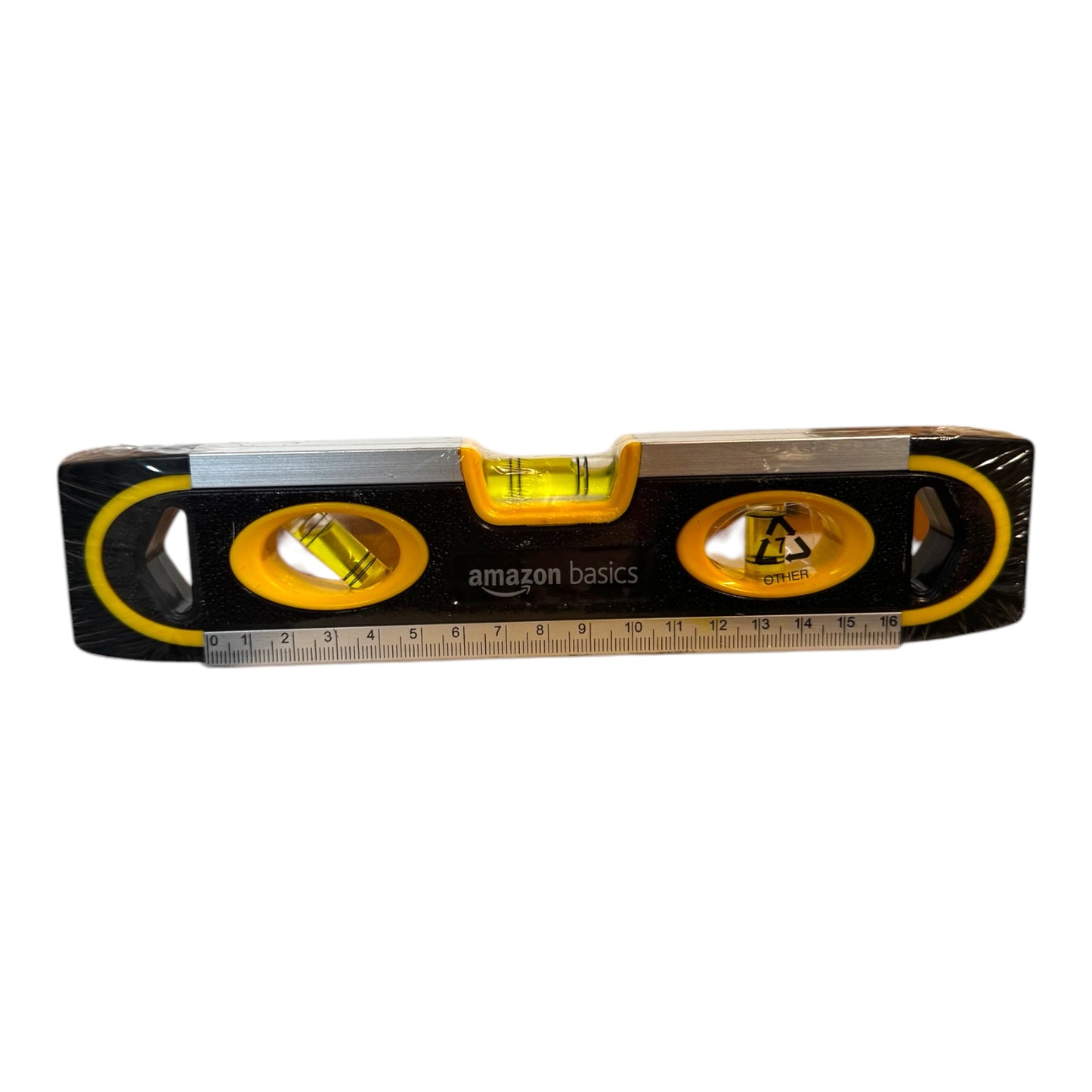 Amazon Basics 22.9 cm Magnetic Torpedo and Ruler Level Plumb/Level/180 90 45