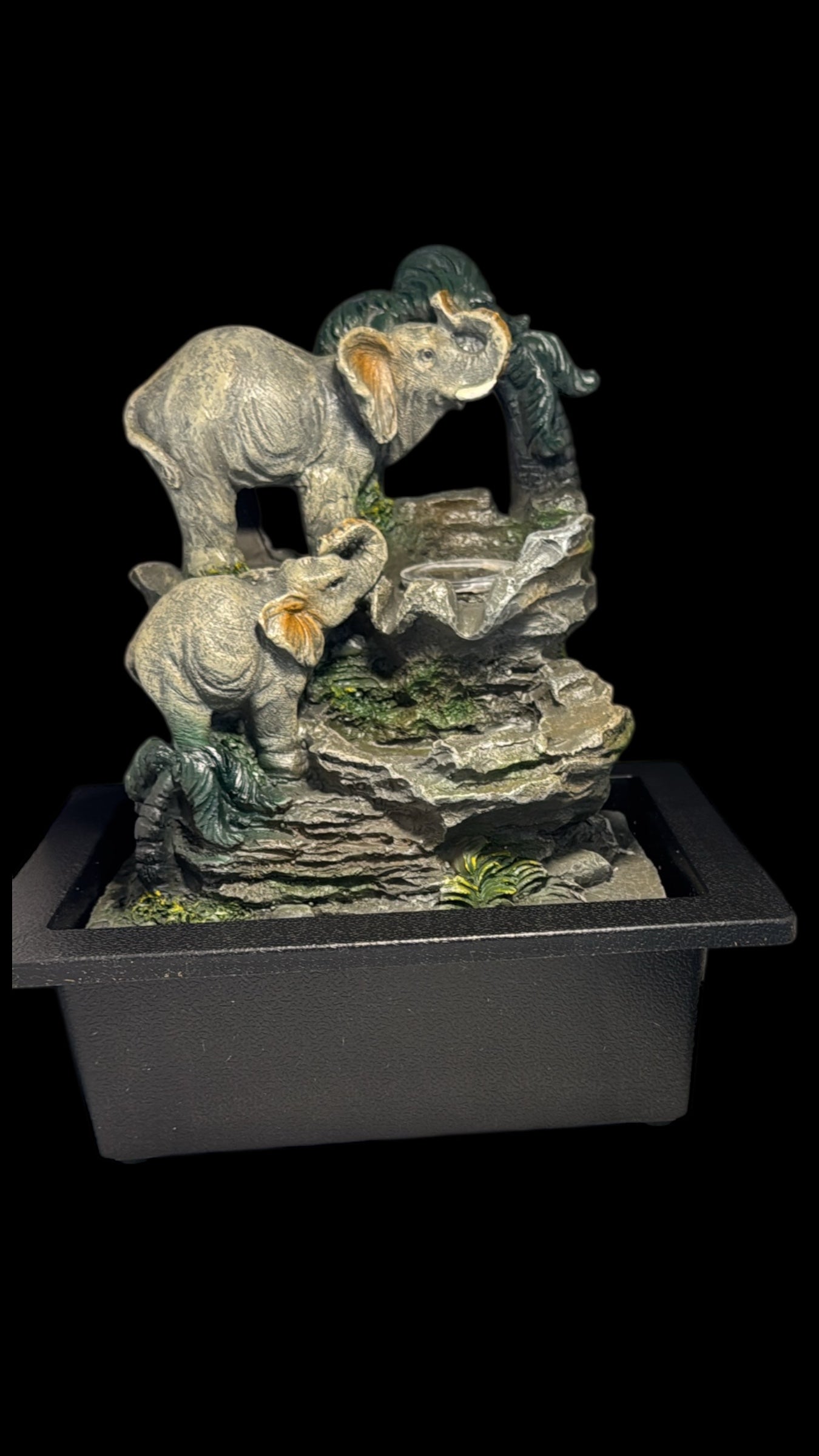 Tabletop Water Feature - 30cm - Elephant Family