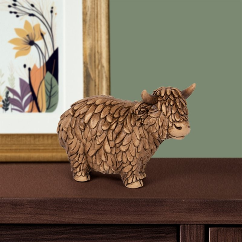 Hughie Highland Cow Ornament Gift Box Present 13 x 6 x 9cm