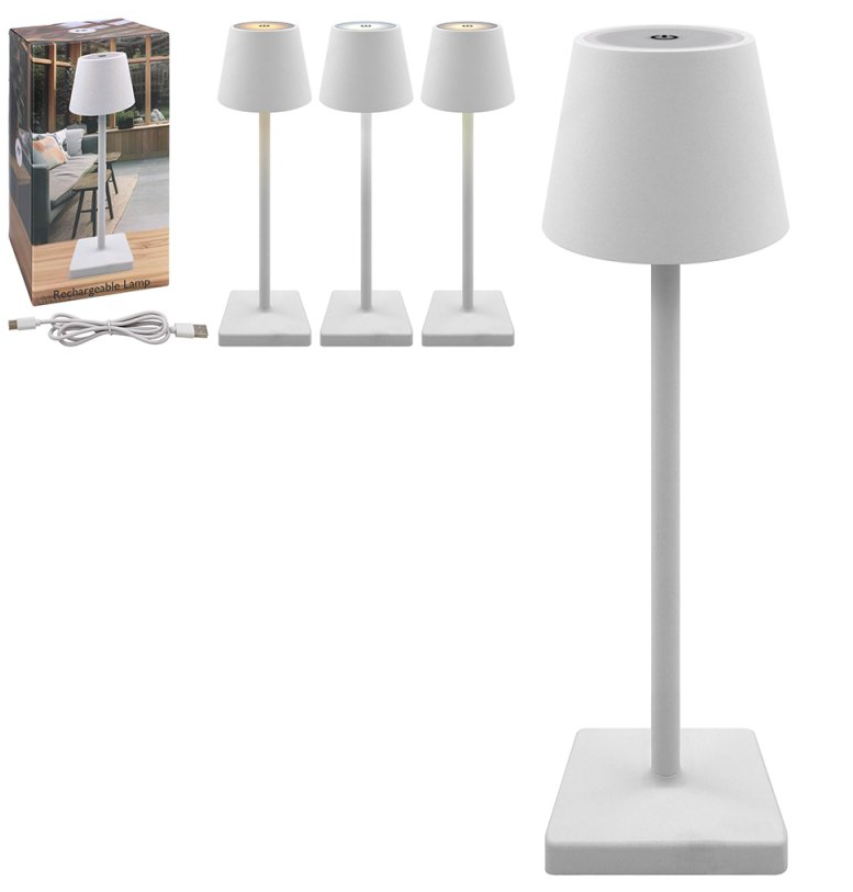 White Bedside Touch Table Lamp 30cm Desk Task Light Lampshade LED Bulb Lighting
