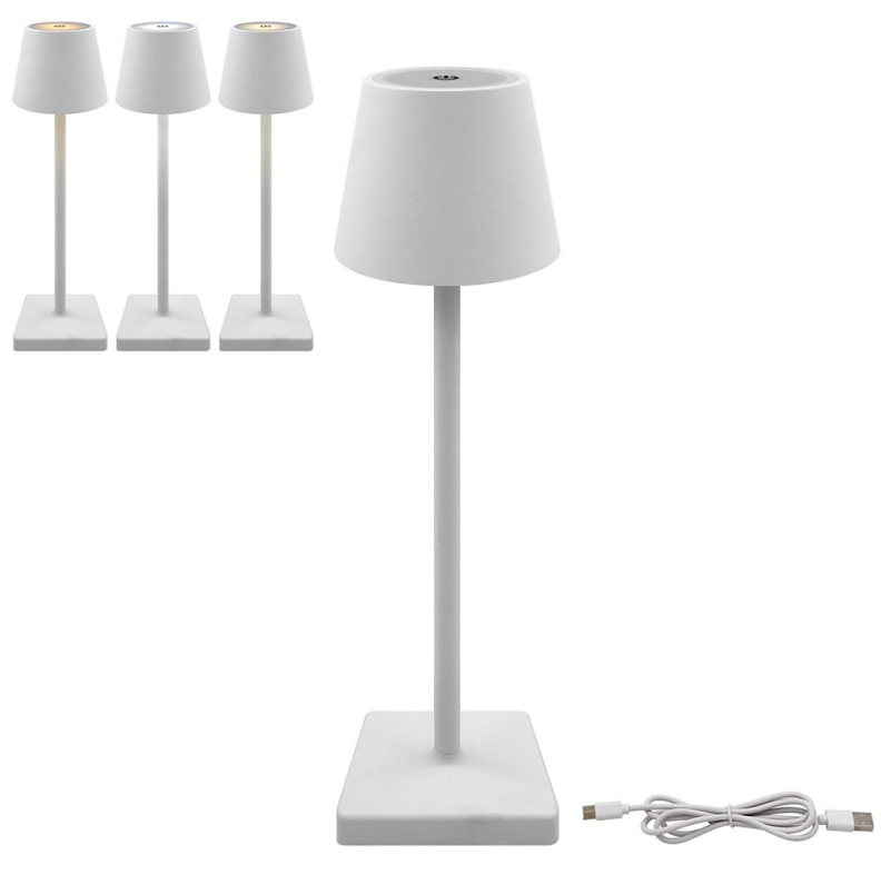 White Bedside Touch Table Lamp 30cm Desk Task Light Lampshade LED Bulb Lighting