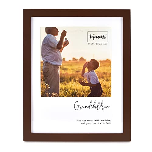 Moments Modern Wooden Brown Photo Frame With Sentiment 6″ x 6″ – Grandchildren
