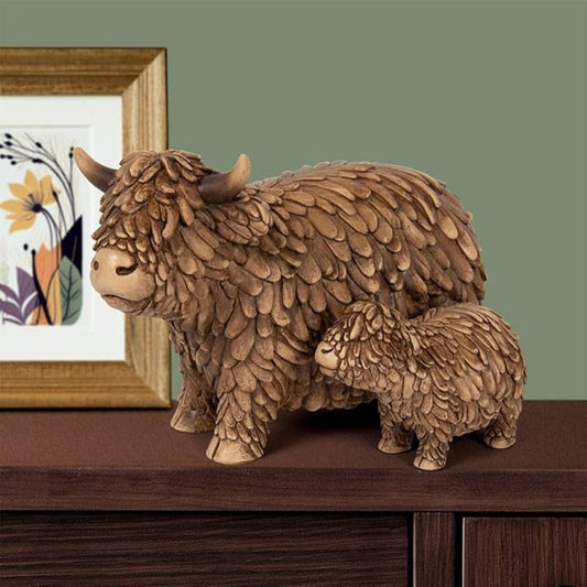 Hughie The Highland Cow & Calf Large