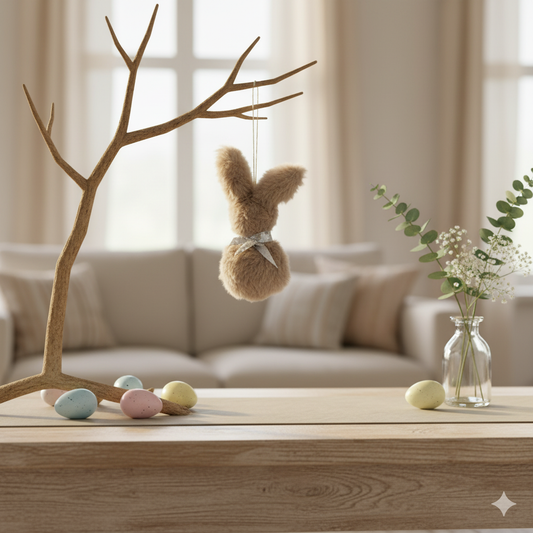 FLUFFY BUNNY HANGER, 13CM