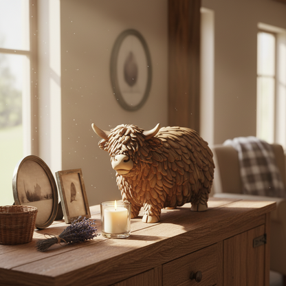Hughie Highland Cow Ornament Gift Box Present 13 x 6 x 9cm