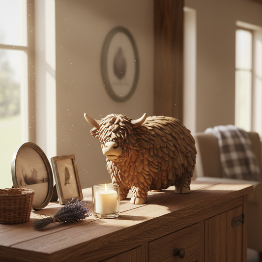 Hughie Highland Cow Ornament Gift Box Present 13 x 6 x 9cm