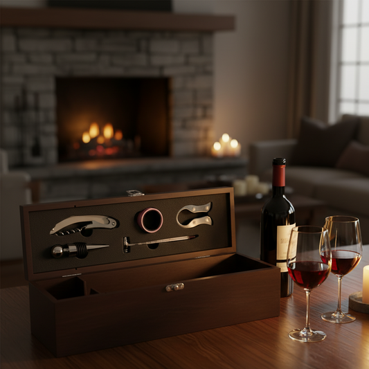 WINE CONNOISSEUR OPENER BOTTLE WOODEN BOX GIFT