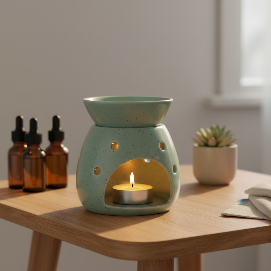 Green & Speckled Wax Melt Warmer Oil Burner
