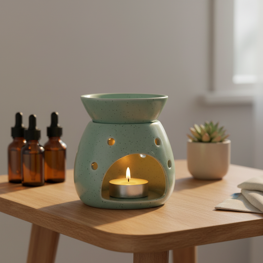 Green & Speckled Wax Melt Warmer Oil Burner