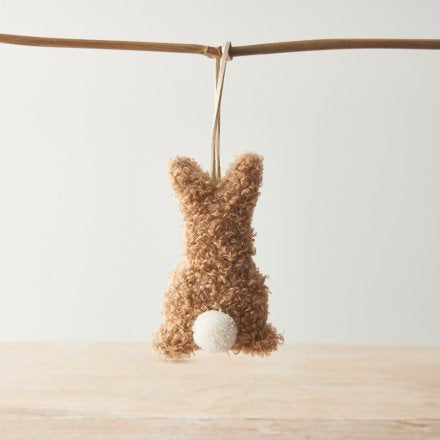 HANGING SHERPA BUNNIES 12CM X3