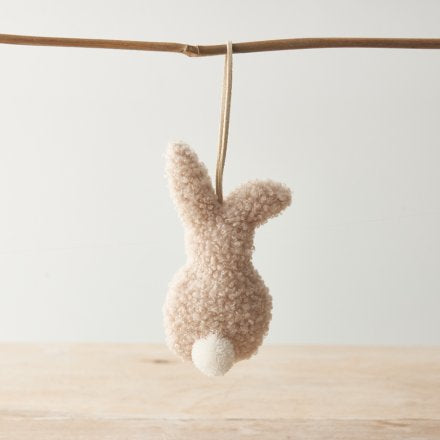 HANGING SHERPA BUNNIES 12CM X3