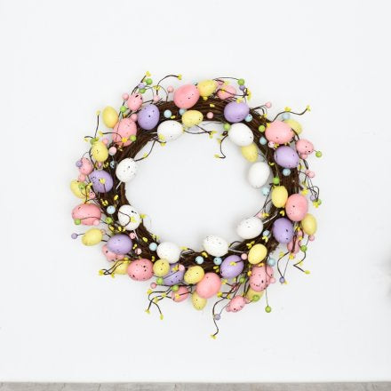 ROUND EASTER EGG WREATH, 45CM