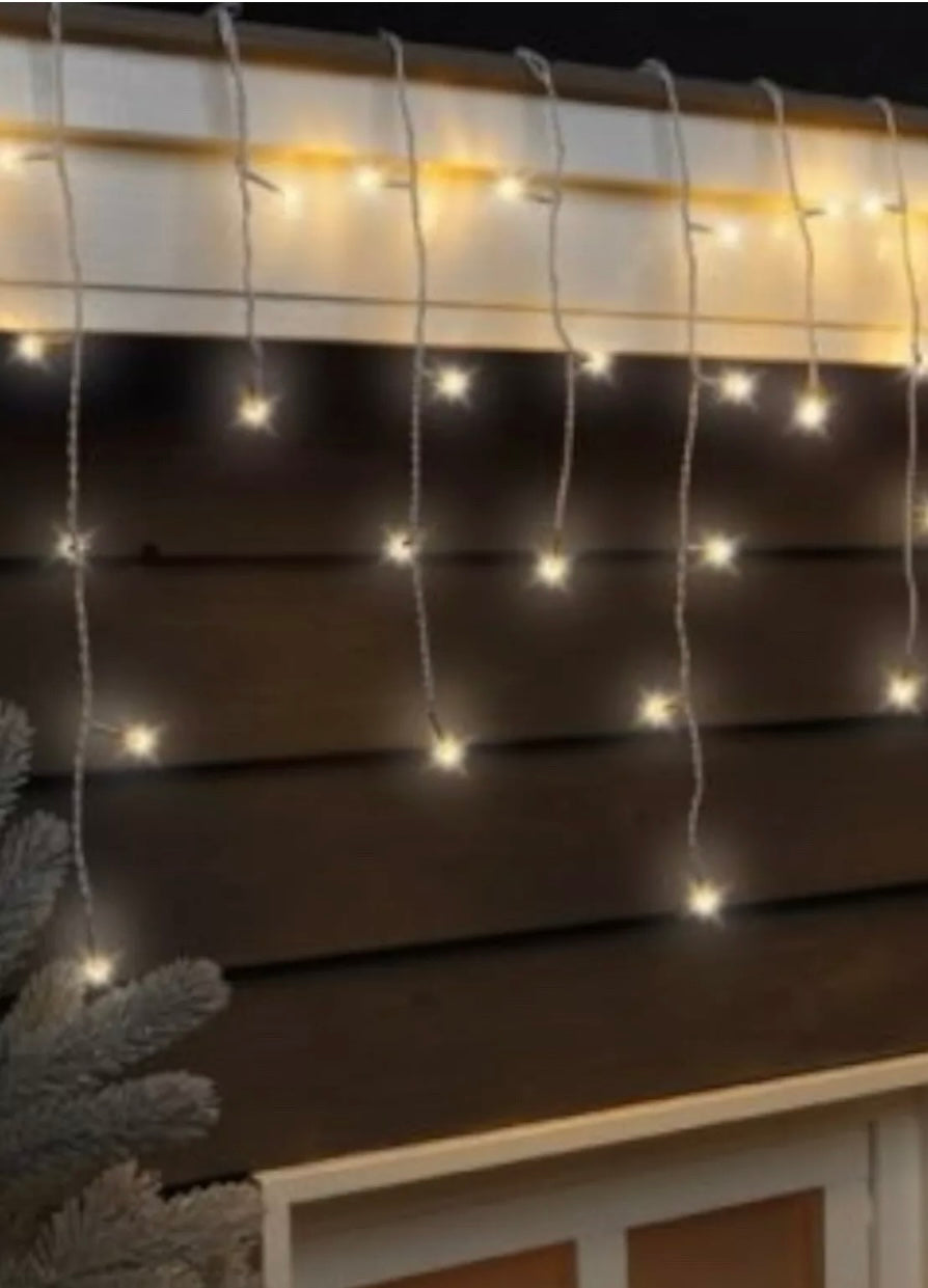 Christmas Icicle Lights 490LED Cool White Xmas Fairy Lights By Lumineo 20m