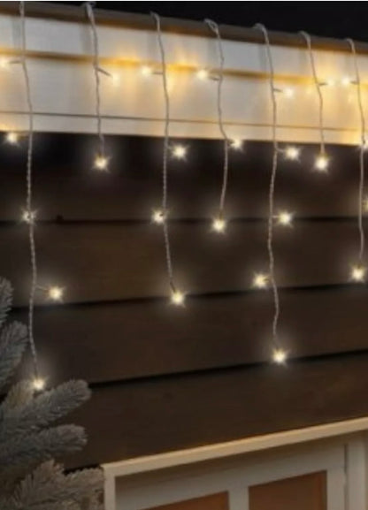 Christmas Icicle Lights 490LED Cool White Xmas Fairy Lights By Lumineo 20m