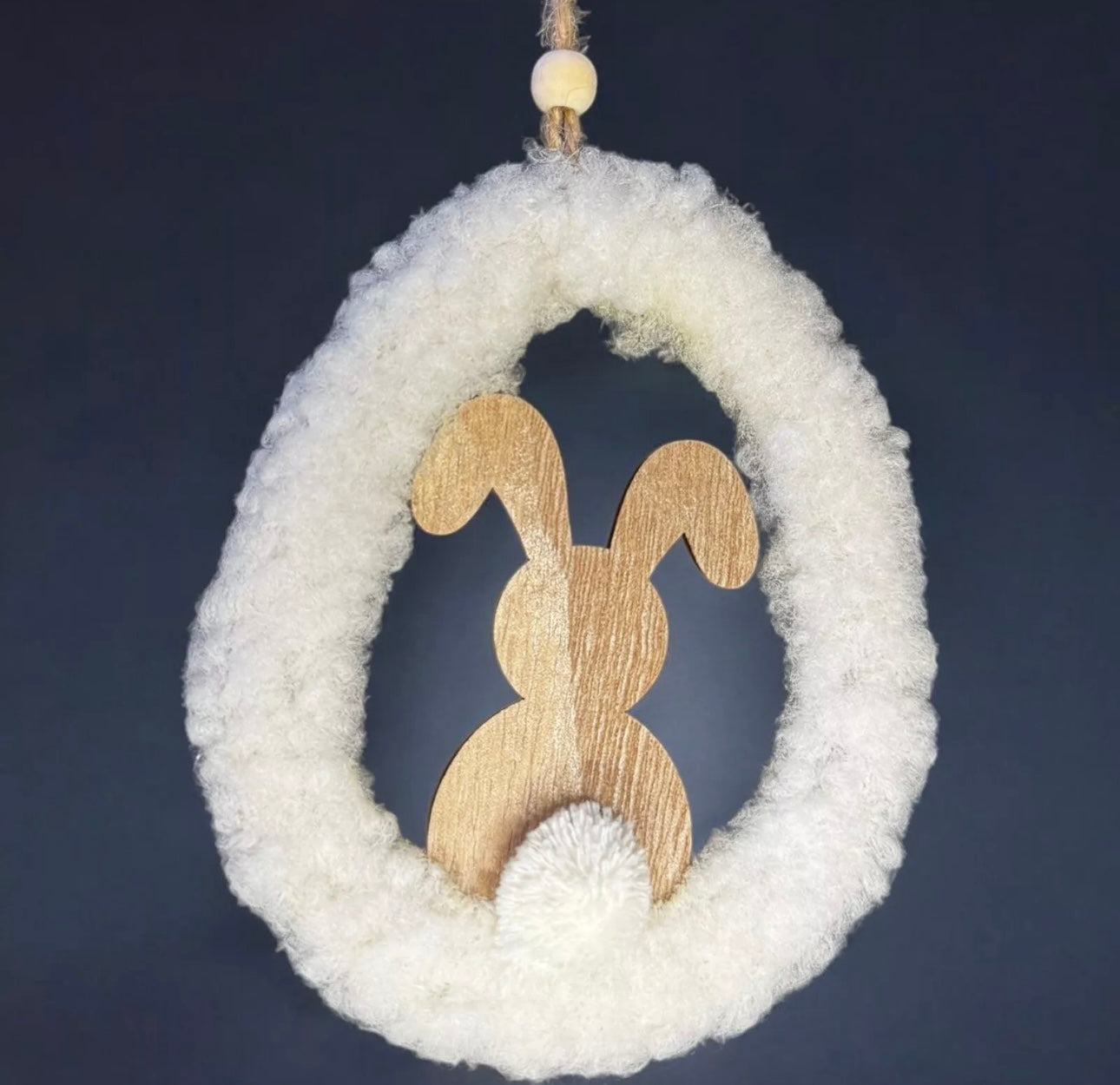 HANGING SHERPA BUNNY ORNAMENTS 14CM EASTER RABBIT TREE HANGERS