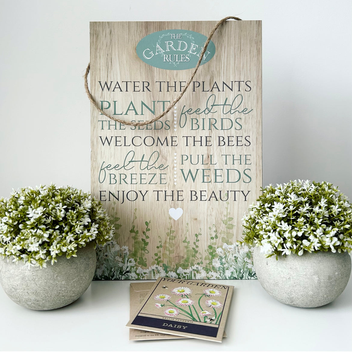 Garden Rules Wooden Plaque