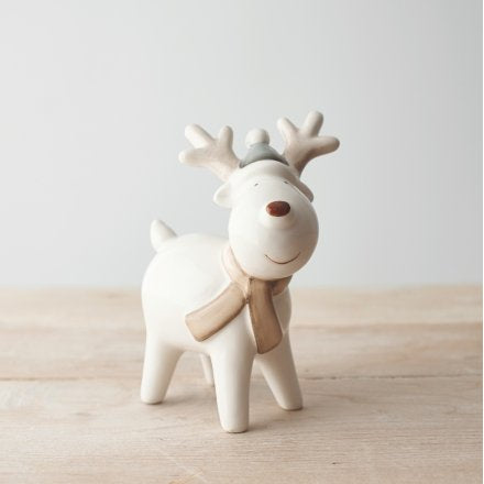 NEUTRAL RED NOSE REINDEER, 15CM