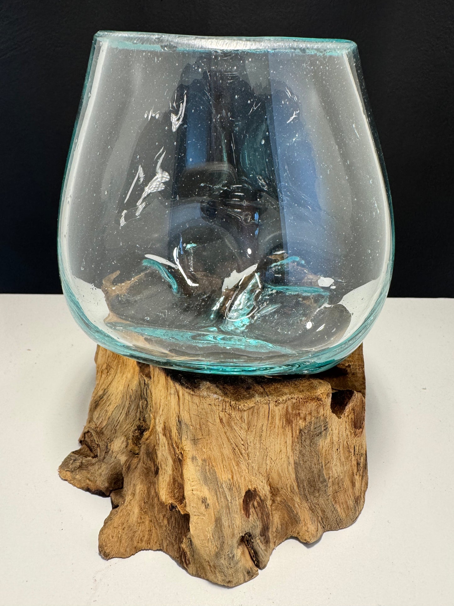 Molten Glass on Wood - Small Bowl