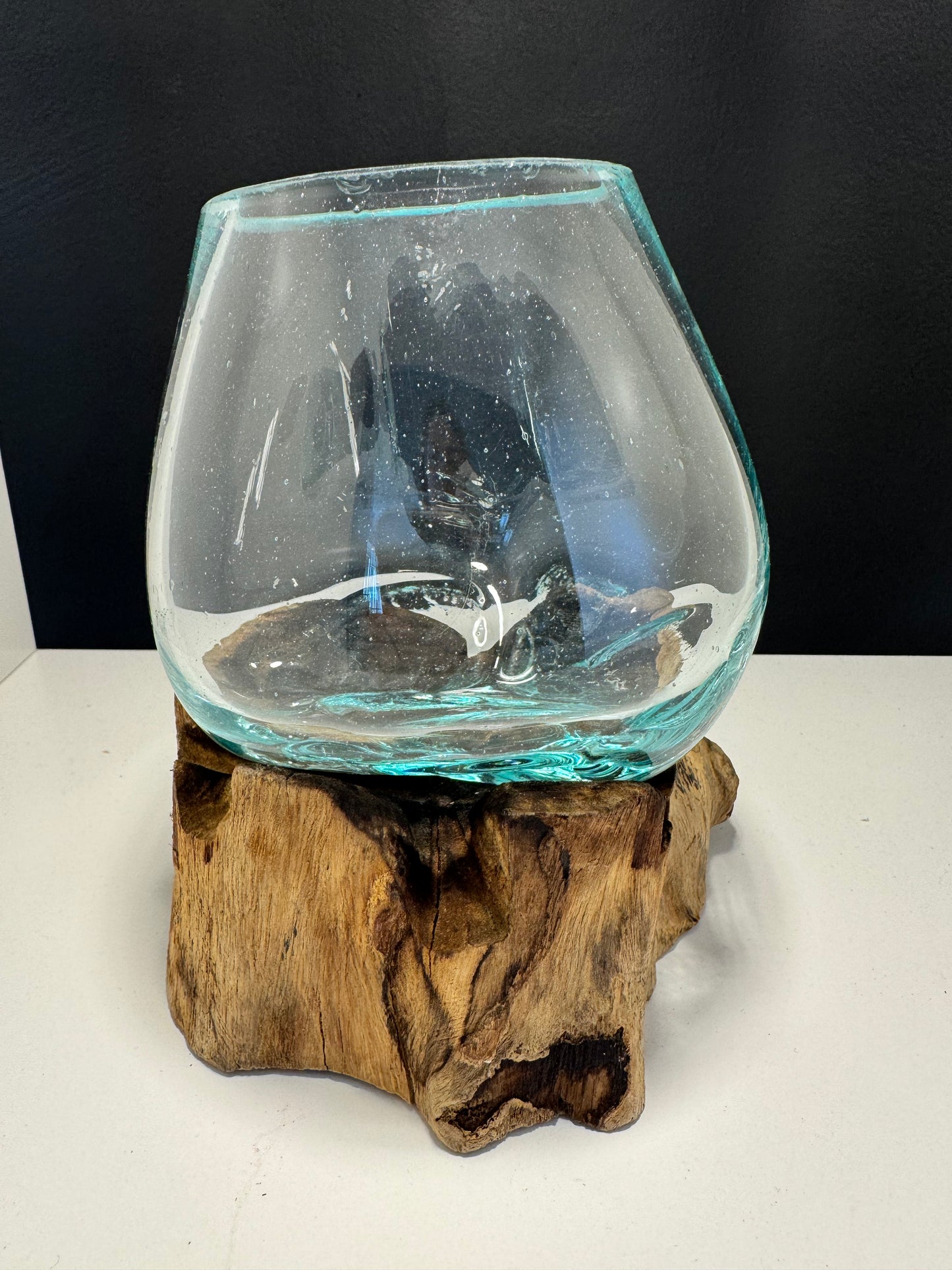 Molten Glass on Wood - Small Bowl