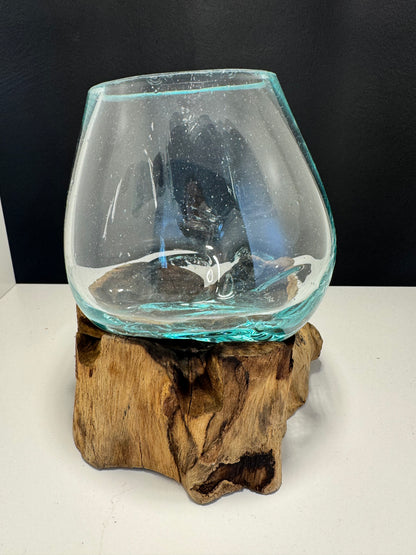 Molten Glass on Wood - Small Bowl