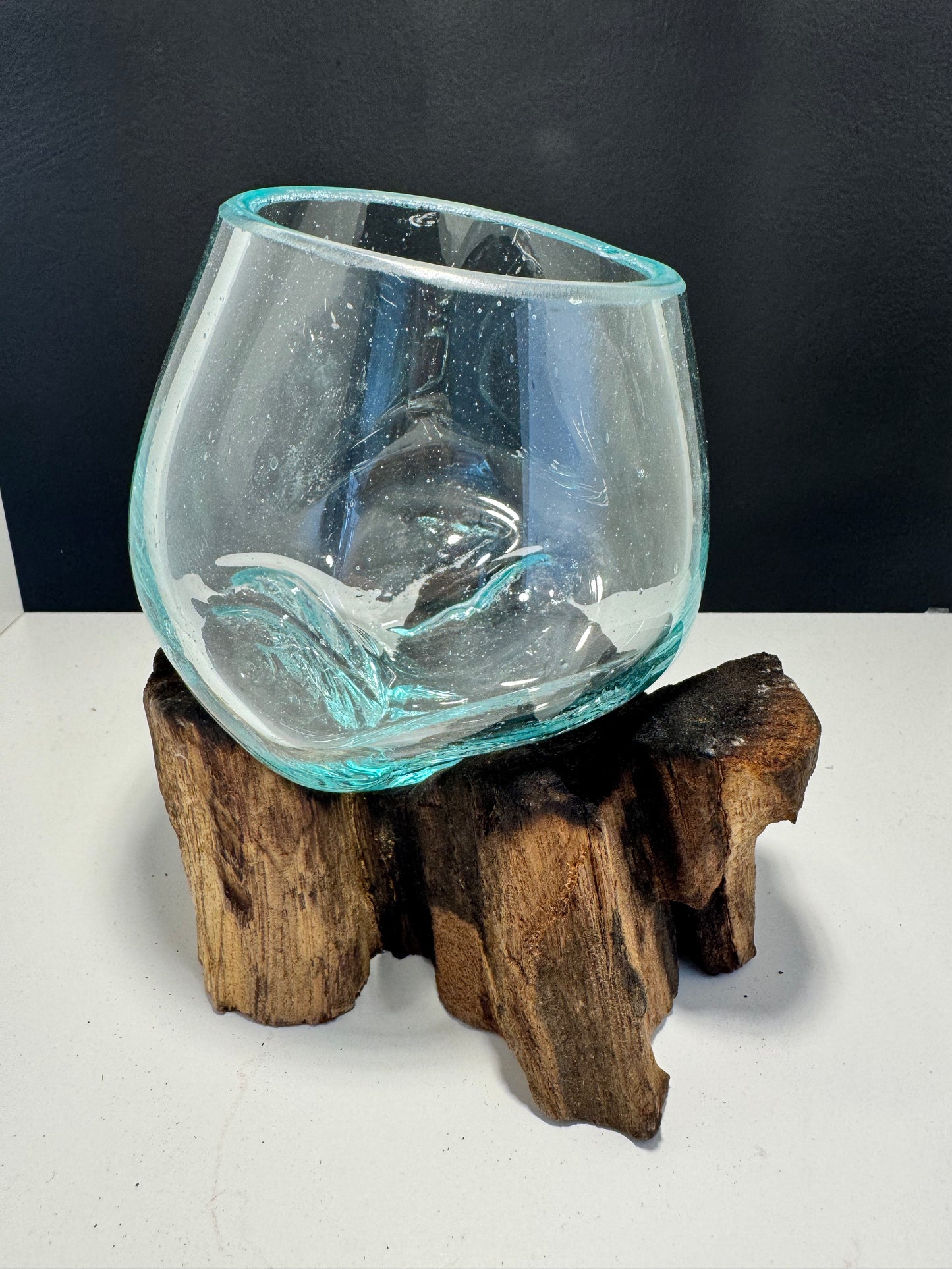 Molten Glass on Wood - Small Bowl