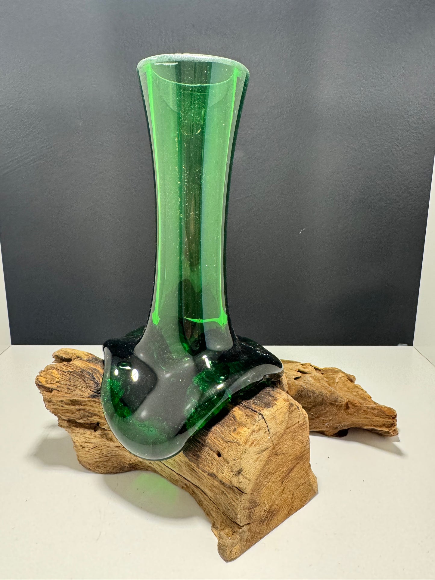 Recycled Beer Bottles - Flower Vase on Wood