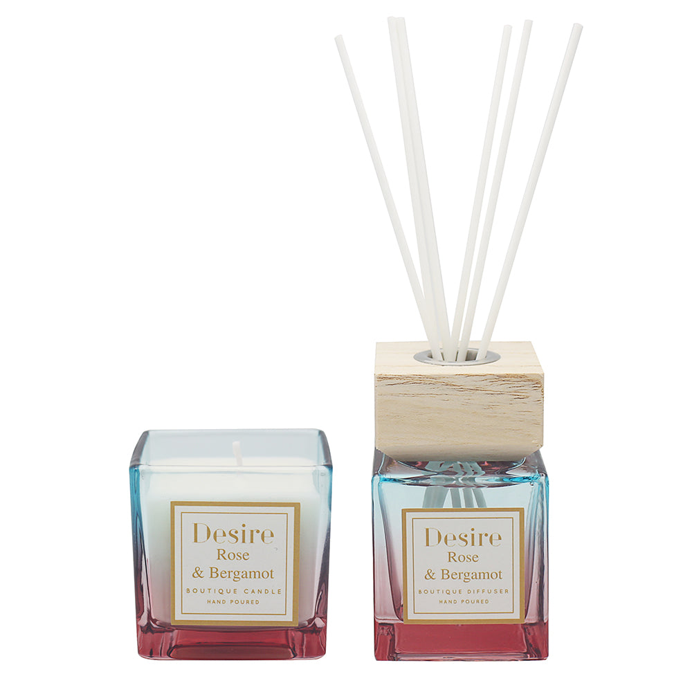 Desire rose & bergamot candle & diffuser set