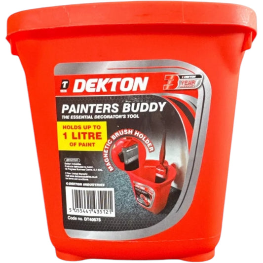 Dekton Painters Buddy Decorate Paint Caddy Bucket Magnetic Brush Holder 1L