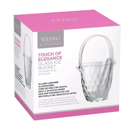 Ice Cube Serving Ice Bucket With Tongs Clear Transparent Mini Wine Beer Cool