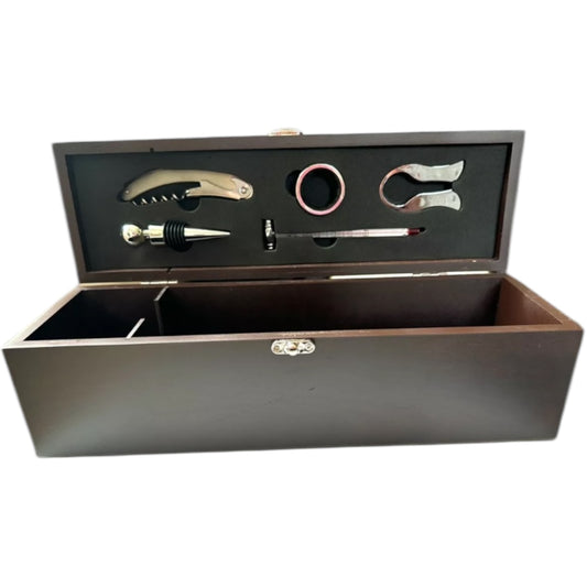 WINE CONNOISSEUR OPENER BOTTLE WOODEN BOX GIFT FATHERS DAD PRESENT